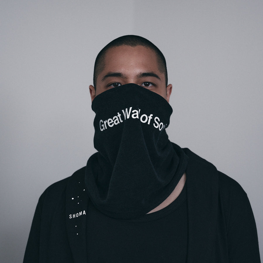 PILE SCARF MASK［Great Wall of Social］- Black